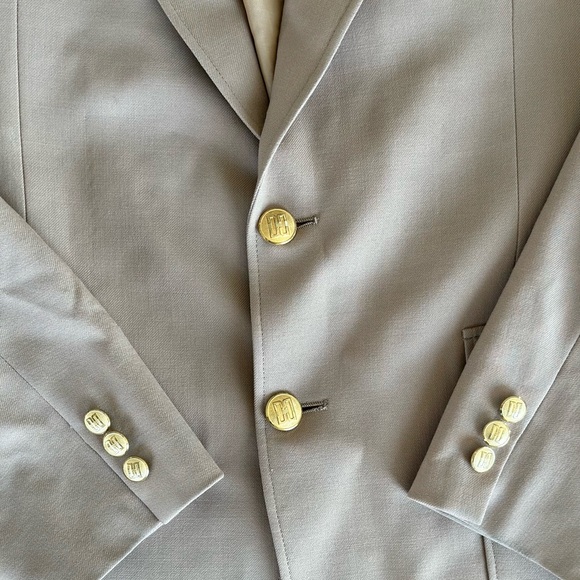 DAKS London Wool Mens Sport Coat Blazer 40 Brown Gold Buttons - Picture 3 of 8